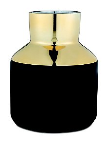 VASO DOURADO E PRETO EM VIDRO
