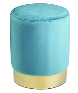 PUFE EM VELUDO E METAL