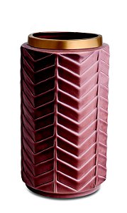 VASO MARSALA E DOURADO EM CERAMICA