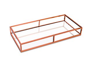 BANDEJA COBRE EM METAL COM ESPELHO