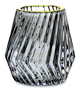 PORTA-VELAS FUME EM VIDRO