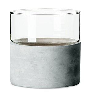 VASO EM VIDRO E CIMENTO