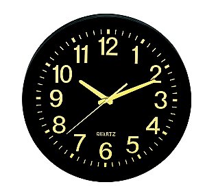 RELOGIO DE PAREDE PRETO E DOURADO