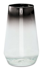 PORTA-VELAS BLACK NIQUEL EM VIDRO