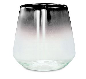 PORTA-VELAS BLACK NIQUEL EM VIDRO