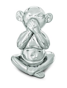 KIT MACACO PRATA EM CERAMICA - 3 PCS