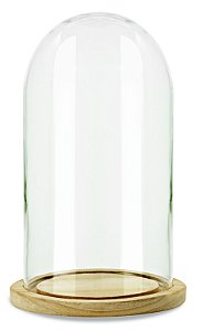 REDOMA EM VIDRO E MADEIRA