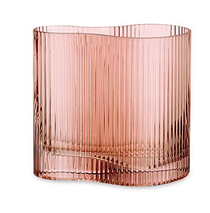 VASO ROSA EM VIDRO