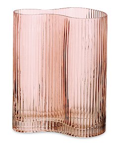 VASO ROSA EM VIDRO