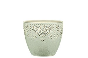 KIT CACHEPOT OFF WHITE EM CERAMICA - 3 PCS