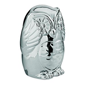 KIT CORUJA PRATA EM CERAMICA - 3 PCS