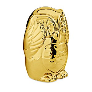 KIT CORUJA DOURADA EM CERAMICA - 3 PCS