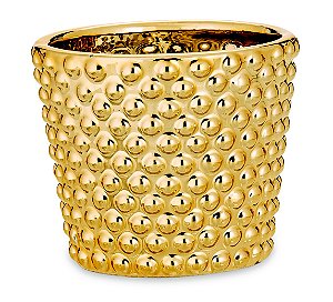 CACHEPOT DOURADO EM CERAMICA
