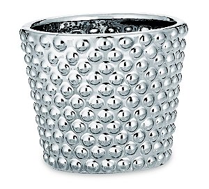 CACHEPOT PRATA EM CERAMICA