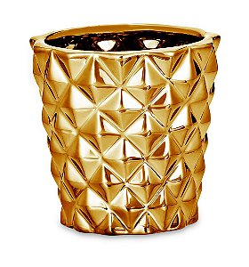 CACHEPOT DOURADO EM CERAMICA