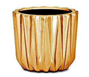 CACHEPOT DOURADO EM CERAMICA
