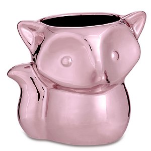 CACHEPOT RAPOSA ROSE GOLD EM  CERAMICA