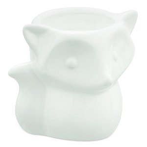 CACHEPOT RAPOSA BRANCA EM CERAMICA
