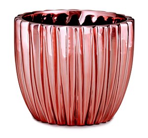 KIT CACHEPOT ROSE GOLD EM CERAMICA - 3 PCS
