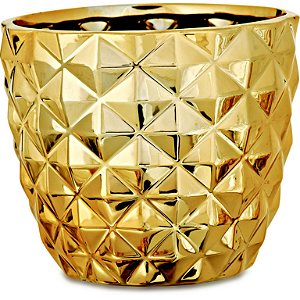 KIT CACHEPOT DOURADO EM CERAMICA - 3 PCS