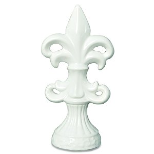FLOR-DE-LIS BRANCA EM CERAMICA