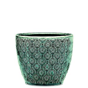 KIT CACHEPOT VERDE EM CERAMICA - 3 PCS