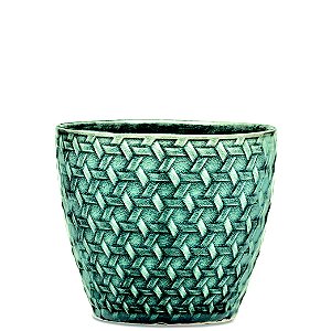 KIT CACHEPOT VERDE EM CERAMICA - 3 PCS