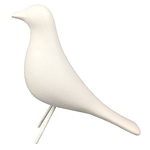 PASSARO DE CERAMICA BRANCO 17CM X 6CM X 18CM