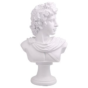 BUSTO DECORATIVO DE RESINA BRANCO 21CM X 16,5CM X 45CM