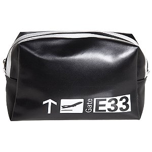 NECESSAIRE PU BOARDING GATE BRANCA 20,5 X 14 X 6 CM