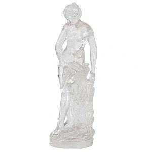 ESTATUETA DE MULHER EM RESINA TRANSPARENTE