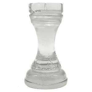 ESTATUETA DE TORRE EM RESINA XADREZ E TRANSPARENTE
