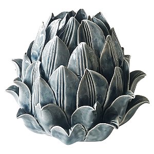 PECA DE MESA DE CERAMICA - PINHA CINZA 15,6CM X 15CM X 13,7C