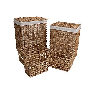CONJ DE CESTOS DE FIBRA NATURAL 5 PCS
