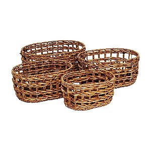 CONJ DE CESTOS DE FIBRA NATURAL  4 PCS
