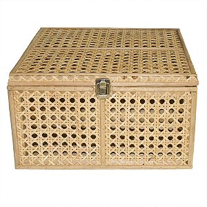 CAIXA DE MADEIRA E TRELICA 36CM X 36CM X 22CM