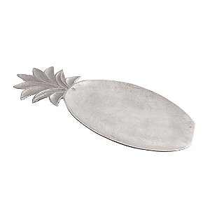 CENTRO DE MESA FORMATO DE ABACAXI DE METAL PRATA