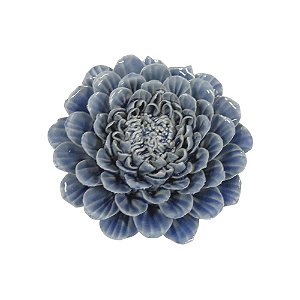 PECA DECORATIVA DE MESA EM CERAMICA - FLOR AZUL