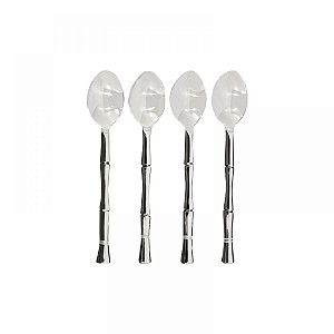 CONJ DE COLHERES COM DE ACO INOXIDAVEL  4PCS