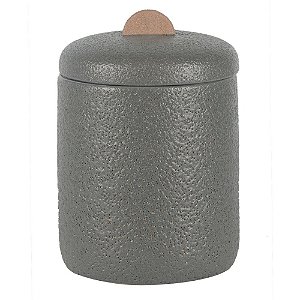 POTE DE CERAMICA CINZA COM O PUXADOR TERRACOTA