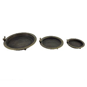 CONJ. DE CENTRO DE MESA DE METAL COM PASSARINHO - 3PCS G:30C