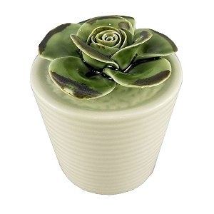 VASO COM SUCULENTA DE CERAMICA 6,7CM X 6,7CM X 6,4CM
