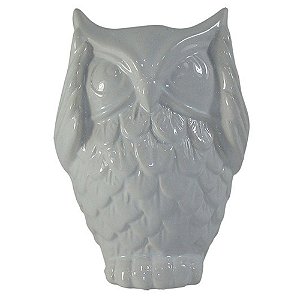 CORUJA DECORATIVA QUE NAO ESCUTA EM CERAMICA BRANCO 8CM X 6C