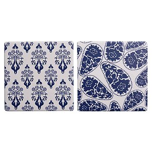 CJ. DE PORTA COPOS DE CERAMICA ESTAMPADAS - 4PS