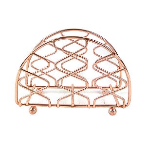 PORTA GUARDANAPO DE METAL COBRE 13CM X 5CM X 9,5CM