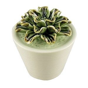 VASO COM SUCULENTA DE CERAMICA 8,5CM X 8,5CM X 10CM