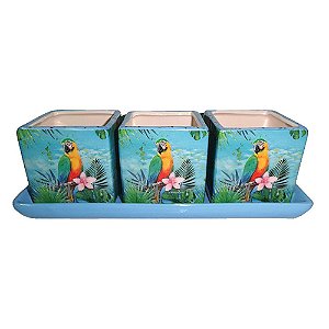 CJ DE CACHEPOTS DE CERAMICA  3 PCS 26CM X 9,5CM X 8,8CM