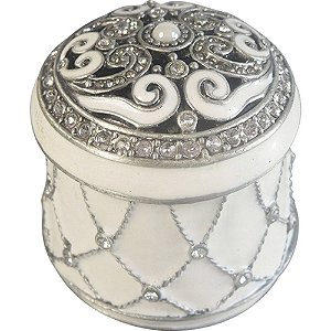 PORTA JOIAS DE PRATA COM CRISTAL - 5X5 CM