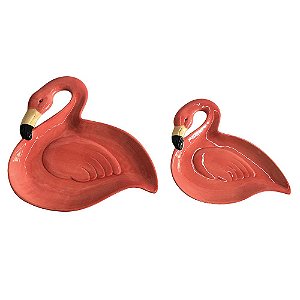 CJ. DE PETISQUEIRA CERAMICA - FLAMINGO - 2 PCS