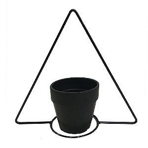 CACHEPOT DE CERAMICA COM SUPORTE DE METAL 12CM X 11CM